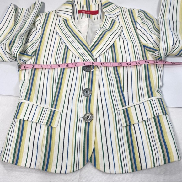 Ann Klein Vintage Striped Button Blazer Size S - Picture 6 of 10
